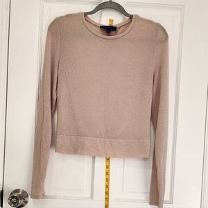 Aeropostale Sparkling Beige Long Sleeve Top